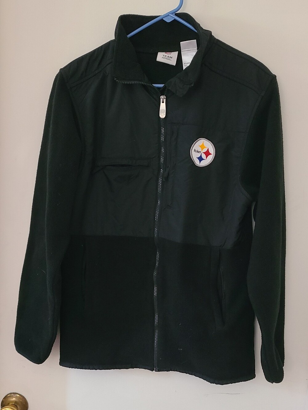 Pittsburgh Steelers Fleece Jacket Womens 2XL Full Zip Black NFL